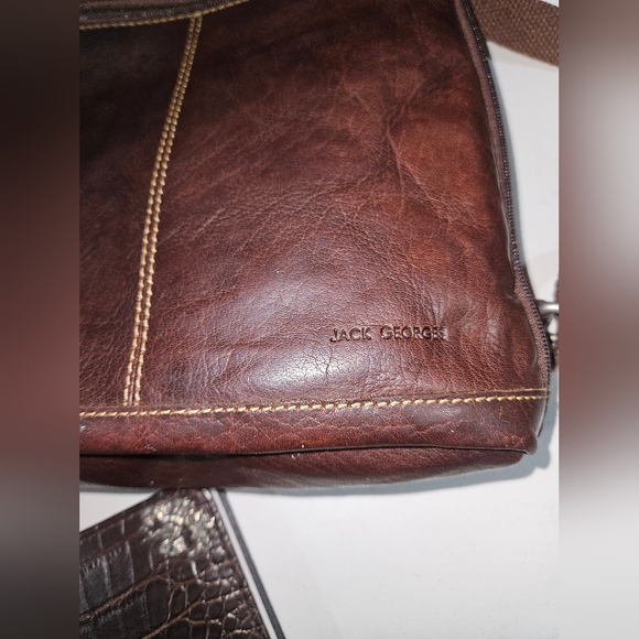 Vintage Jack Rogers Brown Leather Backpack with With Note Pad  Silver Accent - Picture 8 of 15